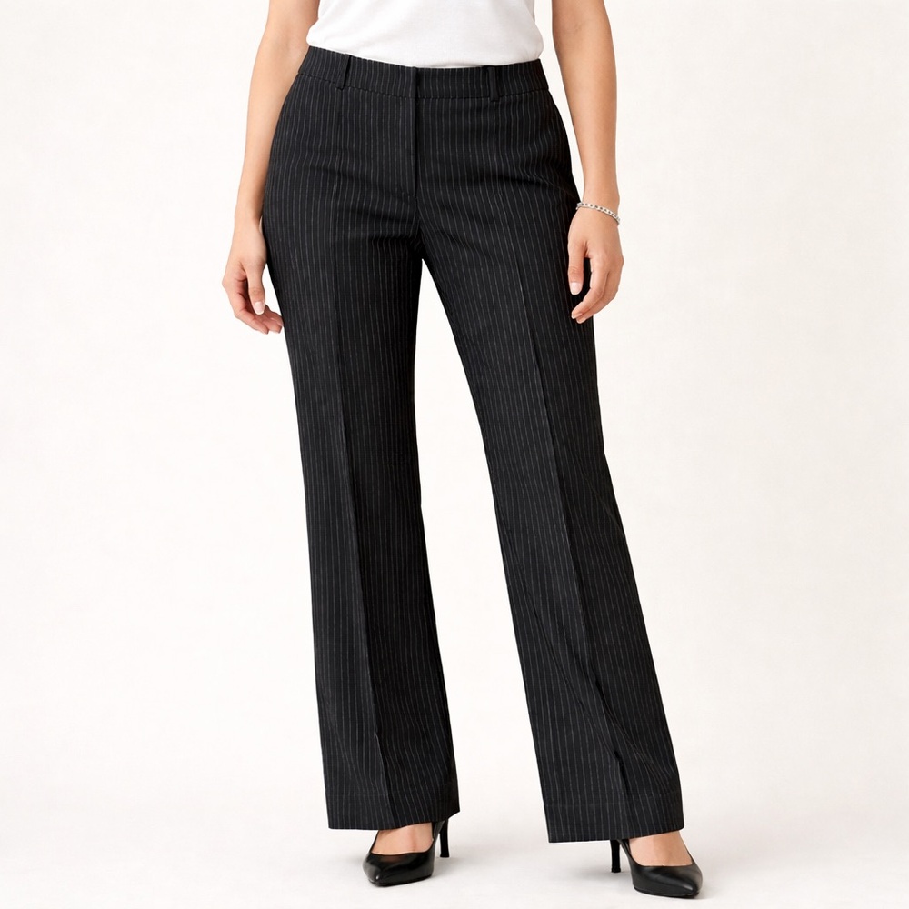 Doncaster Signature Black Pinstripe Dress Pants Size 14 Career